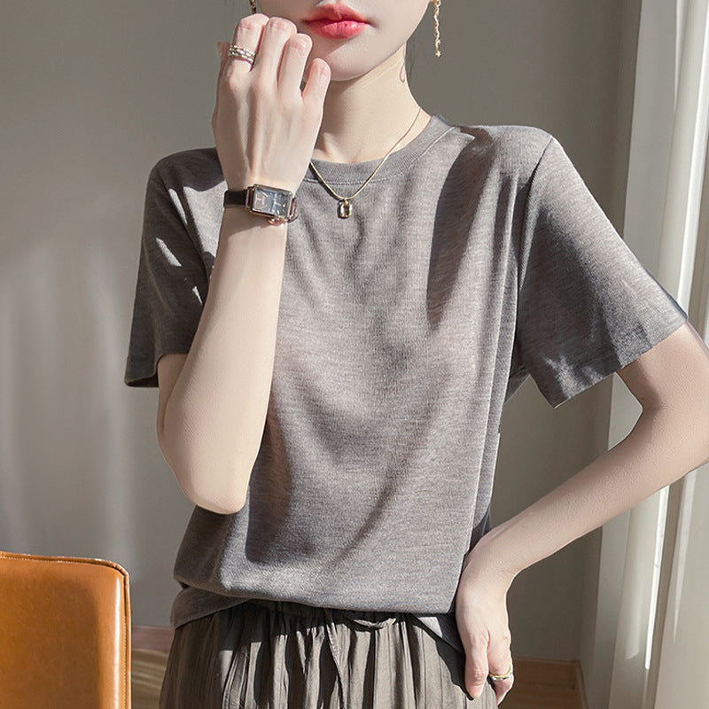 Loose Temperament Round Neck T-shirt Women