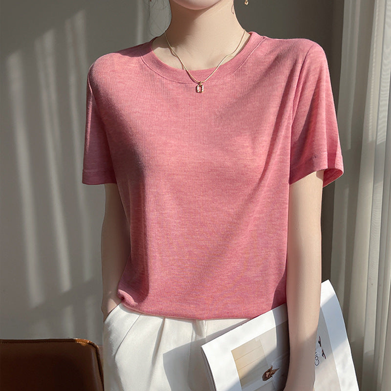 Loose Temperament Round Neck T-shirt Women
