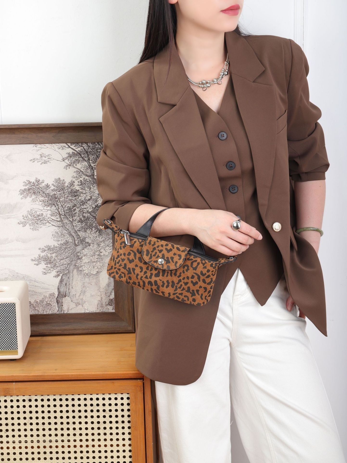 Corticbagal Women's Spliced Casual Crossbody Bag