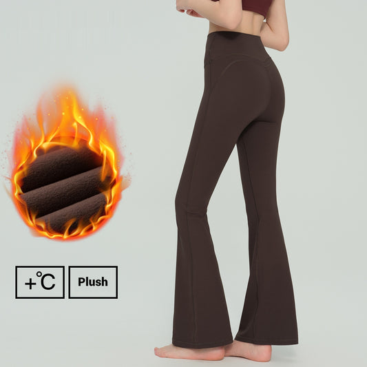 Autumn Thickened Fleece High-waisted Butt-lifting Slim Flare Pants