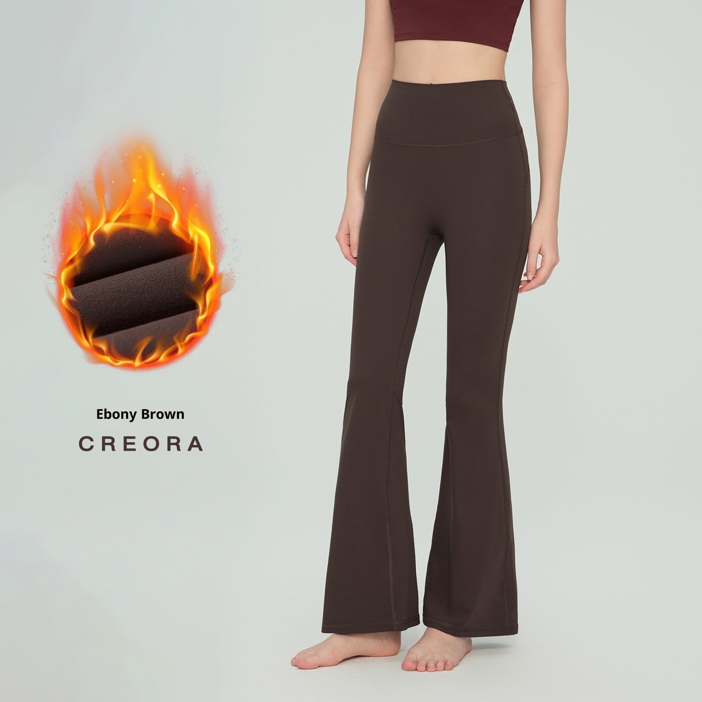 Autumn Thickened Fleece High-waisted Butt-lifting Slim Flare Pants