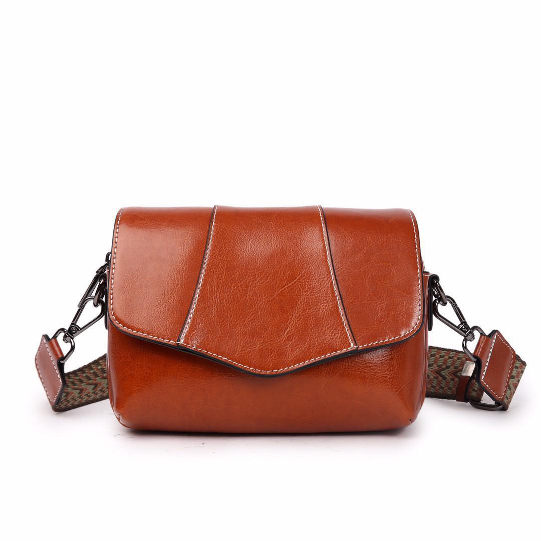 Leather Women's Casual Zip Crossbody Bag