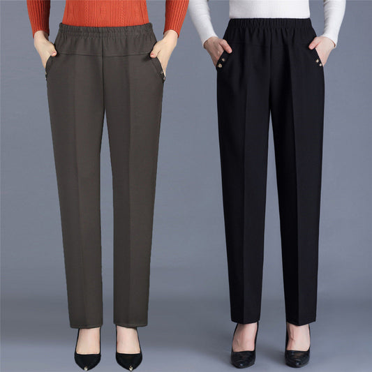 plus size Spring And Autumn Pants Straight-leg Trousers