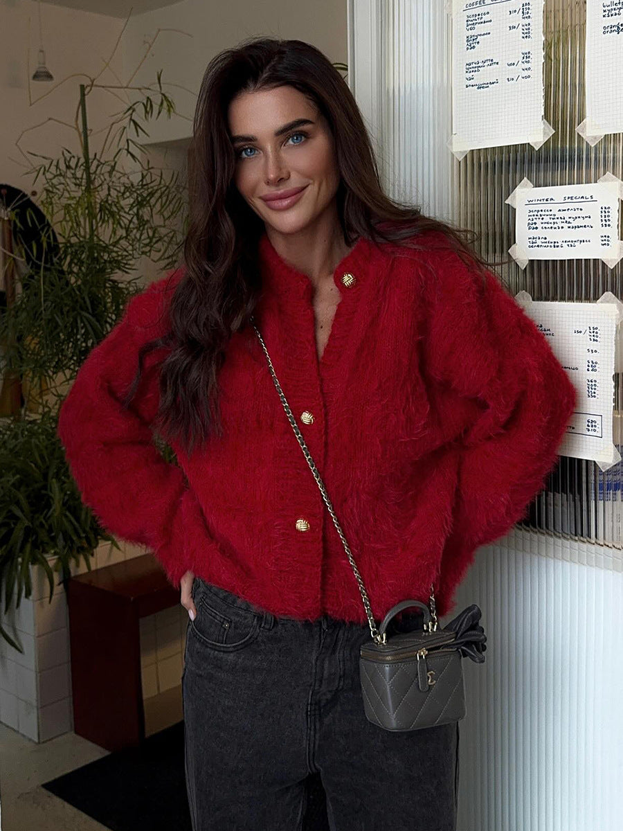 Mink Knitted Sweater Cardigan