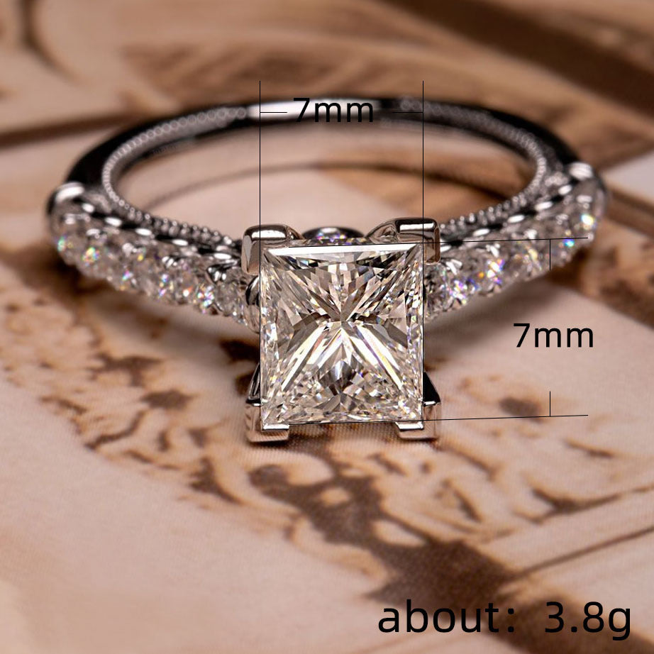 Diamond Zircon Wedding Ring