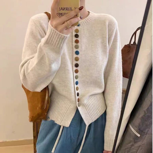 Temperament Wild Western Style Youthful-looking Vintage Wine Sweater Coat