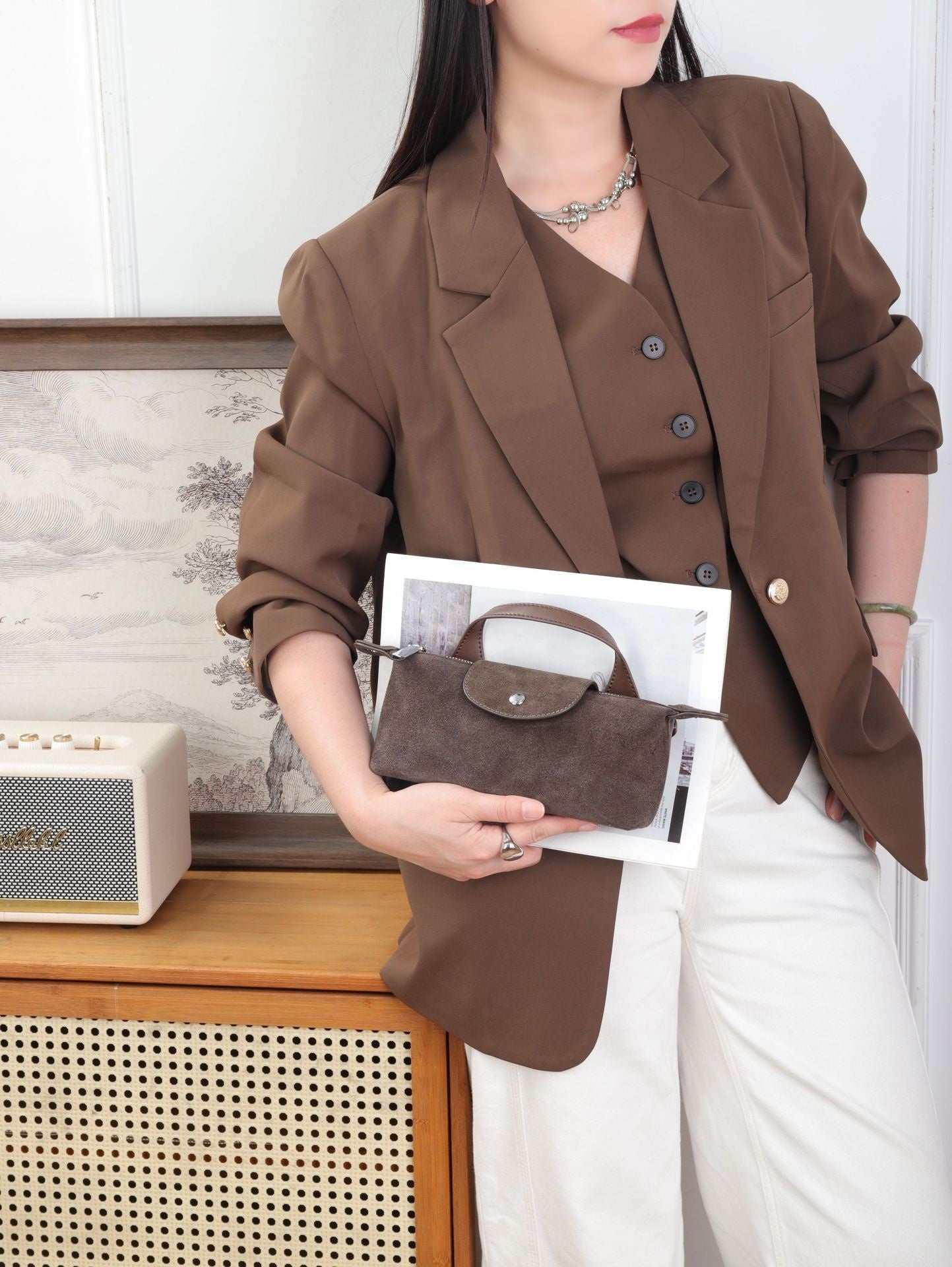 Corticbagal Women's Spliced Casual Crossbody Bag