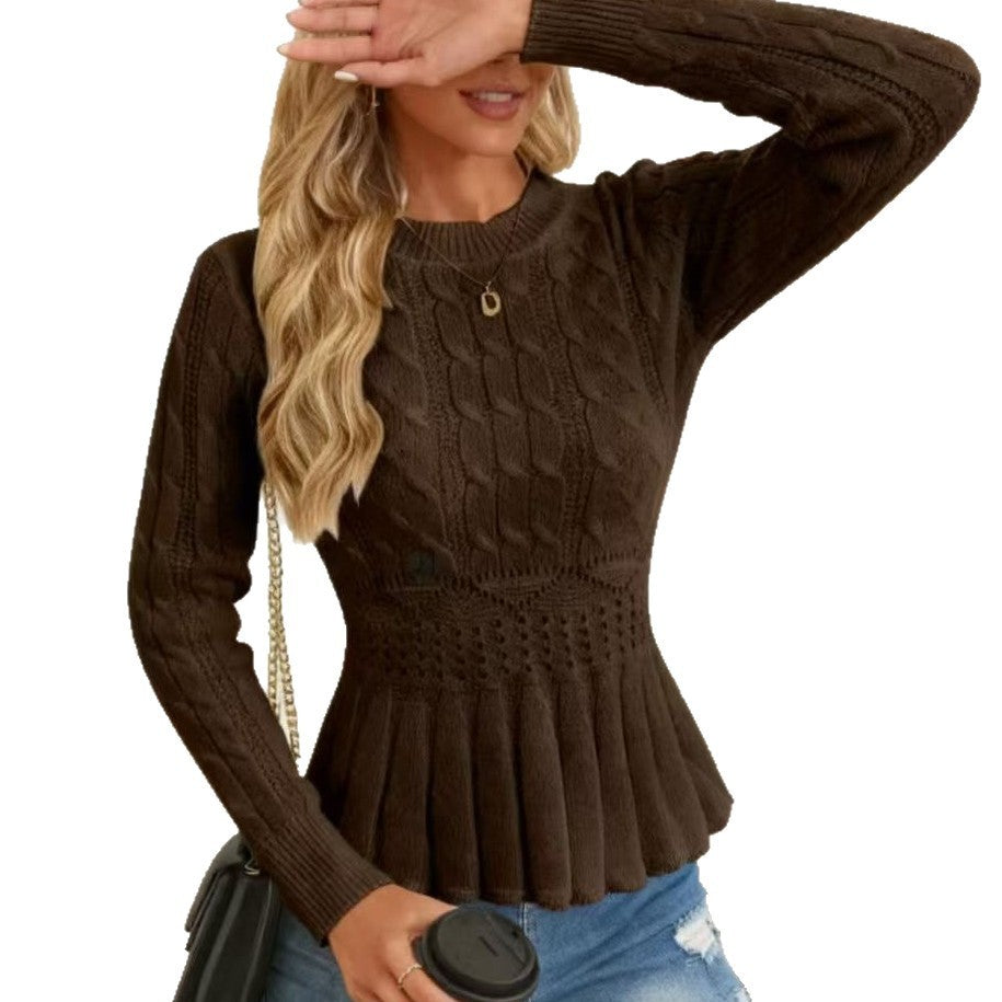 Women's Waist Slimming Pleated Top Sweater