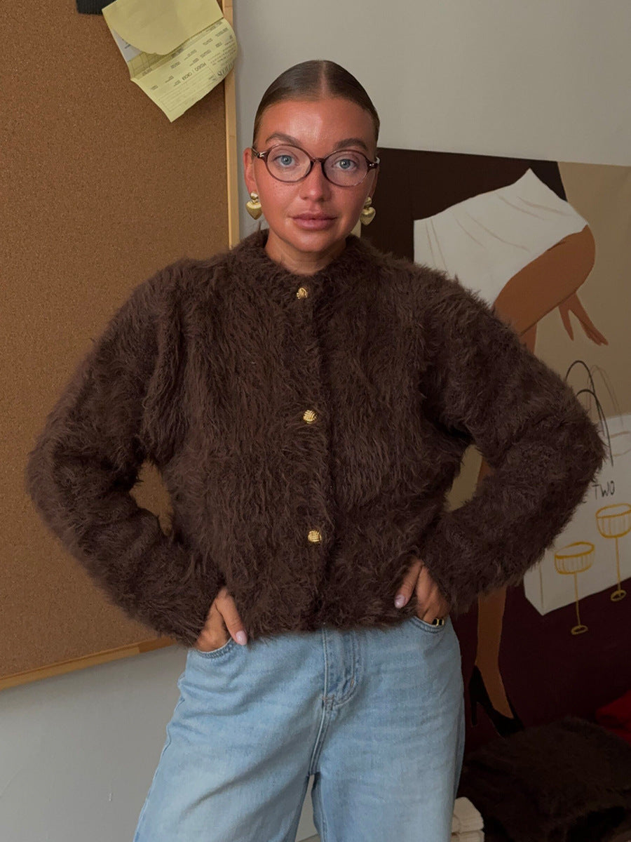 Mink Knitted Sweater Cardigan